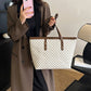 Large Capacity Shoulder Bag for Women | PU Leather Handbag for Commuting & Casual Use (Versatile Tote Bag, Geometric Pattern)