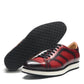Men's Casual Dress Sneakers | Genuine Leather Hand-Painted Derby Skateboard Shoes (Black, Red)
