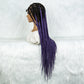 Colorful Knotless Box Braids Wig | Full Lace Cornrows | Large Braids