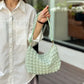Canvas Wrinkle Bag for Women | Shoulder Bags & Pleated Bubbles Handbags (Padded Casual Underarm Quilted Tote Cloud Bag Purse)