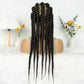 Knotless Box Braids Full Lace Wig | Cornrow Accents | Baby Hair | Synthetic Braided Wig