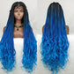36" Water Wave Braided Wig | Lace Front | Baby Hair | Long Braids