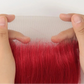 180% Density Red Straight 4x4 Lace Closure | 100% Brazilian Human Hair (Pre-Plucked, Transparent Swiss Lace)