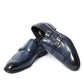 Elegant Men's Genuine Leather Monk Strap Shoes | Stone Pattern Print Double Buckle & Cap Toe (Business, Party, Social)