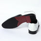 Elegant Men's White & Black Wingtip Brogue Oxfords | Genuine Leather Wedding, Party & Social Dress Shoes