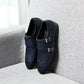 Elegant Men's Genuine Leather Monk Strap Shoes | Stone Pattern Print Double Buckle & Cap Toe (Business, Party, Social)