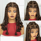 Blonde 12 Inch Synthetic Braided Wigs | Transparent Full Lace Bantu Knotless Box Braids with Baby Hair for Black Women