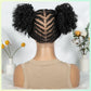 HD Full Lace Cornrow & Box Braid Wig with Double Buns | Transparent Lace Synthetic Hair for Black Women & Girls