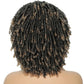 Soft Faux Locs Headband Wig - 6 Inch Ombre Dreadlock Wig for Black Women - Curly Braided Synthetic Wig with Headband - 1B, Burgundy, 27, 30, 613 Options