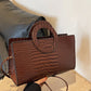 Luxury Crocodile Pattern Women's Handbag | Fashion Shoulder & Crossbody Bag (Famous Brand Designer PU Leather, Large Capacity)