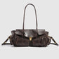 Vintage Underarm Bag for Women | Soft Split Leather Multi-Pocket Shoulder Handbag (Luxury Designer, Half Moon Shape)