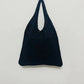New Trend Women's Crochet Handbag | Retro Knitted Braid Solid Color Hollow Top-Handle Tote Bag (Black Khaki Shopper)