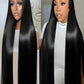 46-50 Inch | 13x6/13x4 Lace Width | Bone Straight | Brazilian | Remy Hair | HD Transparent Lace Frontal Wig - 200% Density