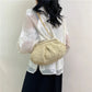 Bohemian Straw Dumpling Clutch Bag | Woven Straw Tote Purse for Women (Summer Beach Bag, Wicker Clutch)
