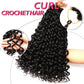 Short Beach Curl Crochet Hair | Bohemian Curly Braids | Deep Wave Synthetic Hair | 18 Strands/Pack