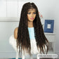 Burgundy Knotless Twist Dreadlocks Lace Front Wig | Crochet Braids | Full Lace | Black Women