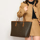 Large Capacity Shoulder Bag for Women | PU Leather Handbag for Commuting & Casual Use (Versatile Tote Bag, Geometric Pattern)
