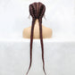Handmade Double Dutch Cornrow Braided Wig | Natural Black Lace Front | Baby Hair | Kanekalon Synthetic Wig for Women