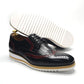 Italy Men's Wingtip Derby Shoes | Classic Modern Color Block Oxfords (Height Increasing, Genuine Leather)