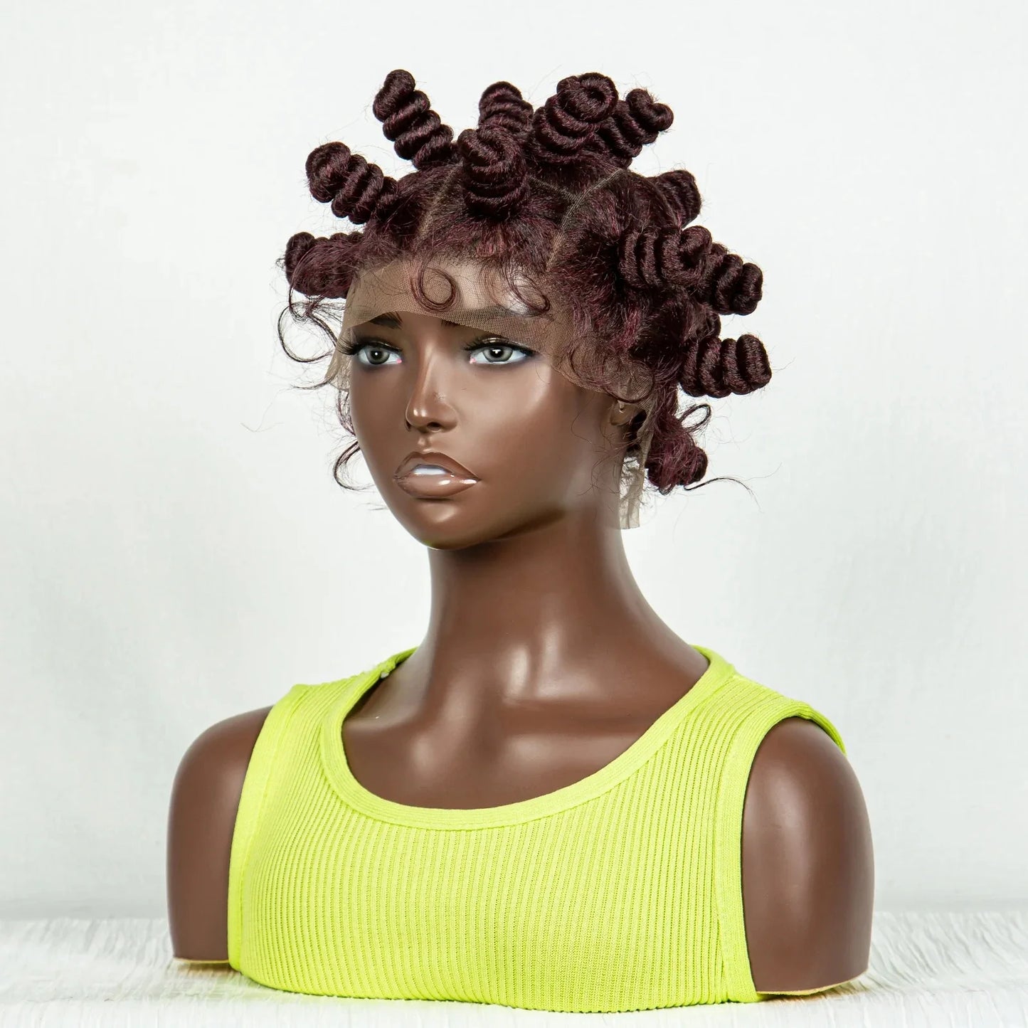 Handmade Bantu Knotless Braids Wig | Full Double Lace Front | Baby Hair