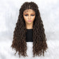 Knotless Box Braided Wig with Curly Ends & Baby Hair | Synthetic Lace Front Wig for Black Women