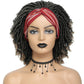 Soft Faux Locs Headband Wig - 6 Inch Ombre Dreadlock Wig for Black Women - Curly Braided Synthetic Wig with Headband - 1B, Burgundy, 27, 30, 613 Options