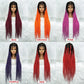 Colorful Knotless Box Braids Wig | Full Lace Cornrows | Large Braids