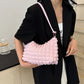 Canvas Wrinkle Bag for Women | Shoulder Bags & Pleated Bubbles Handbags (Padded Casual Underarm Quilted Tote Cloud Bag Purse)