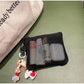 Travel Makeup Storage Bags | New Mesh Coin Purse & Simple Portable Mini Bag (Multi-purpose Square Bag Double-layer Zipper Card Holder)