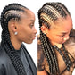 36" Cornrows & Box Braids Wig | #27 Honey Blonde | Knotless Braids | Full Lace | Synthetic Hair | Black Women
