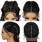 36" 27/613 Blonde Cornrow Braided Wig | Lace Frontal Box Braids | Synthetic Wig with Baby Hair for Black Women