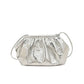 Small Luxury Design Women's Leather Silver Cloud Bag | Gold Crossbody & Ladies Party Clutch Purse (Sequined, Ruched Handbag)