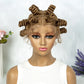 KIMA Bantu Knot Knotless Box Braids Wig | 350# Blonde Braided Bun Full Lace Wig for Black Women