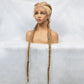 Handmade Double Dutch Cornrow Braided Wig | Natural Black Lace Front | Baby Hair | Kanekalon Synthetic Wig for Women