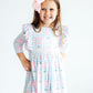 SALE Pumpkin Picnic 3/4 Sleeve Ruffle Twirl Dress