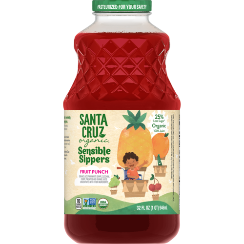 Santa Cruz Organic Juice Sensible Sipper Fruit Punch 6-Pack, 32 Fl Oz Each
