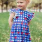 SMU Plaid Mustang Flutter Twirl Dress
