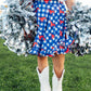 SMU Plaid Mustang Ruffle Twirl Skort