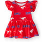 SMU Red Mustang Flutter Twirl Bodysuit