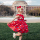 SMU Red Mustang Flutter Twirl Dress