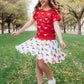 SMU Red Mustang Ruffle Pocket Tee
