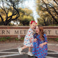 SMU White Mustang 3/4 Sleeve Pocket Twirl Dress