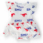 SMU White Mustang Flutter Twirl Bodysuit