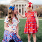 SMU White Mustang Ruffle Pocket Tee