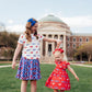 SMU White Mustang Ruffle Pocket Tee