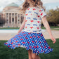 SMU White Mustang Ruffle Pocket Tee