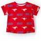 SMU Red Mustang Ruffle Pocket Tee