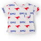 SMU White Mustang Ruffle Pocket Tee