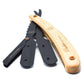 Parker SRPBA Clip-Type Pine Wood Handle Stainless Steel Straight Barber Razor