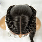 13x4 Lace Front Braided Wig | Kinky Curly Ends | Synthetic Africa Wig with Baby Hair for Black Women